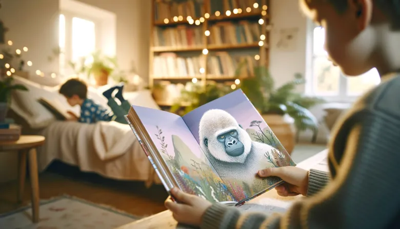 Grönlandgorilla lesendes Kind